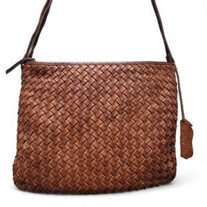 Woven Leather Purse Women's Brown Hobo Shoulder Bag Crossbody Boho Hippie Casual